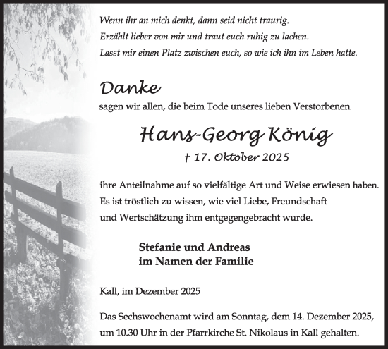 Traueranzeige von Hans-Georg König von WochenSpiegel