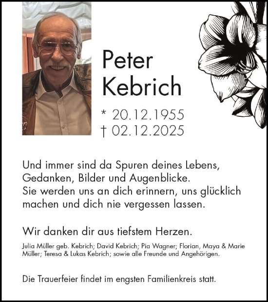 Traueranzeige von Julia Müller von WochenSpiegel