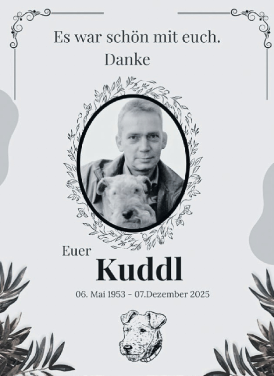 Traueranzeige von Kuddl  von WochenSpiegel