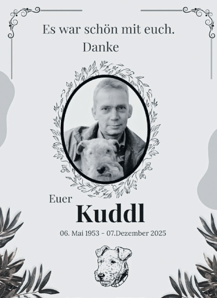  Traueranzeige für Kuddl  vom 27.12.2025 aus WochenSpiegel