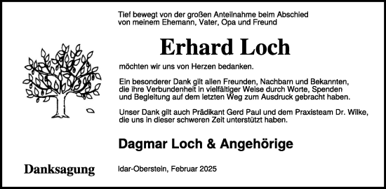 Traueranzeige von Erhard Loch von WochenSpiegel