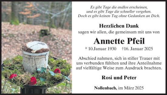 Traueranzeige von Annette Pfeil von WochenSpiegel