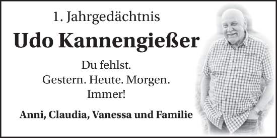 Traueranzeige von Udo Kannengießer von WochenSpiegel