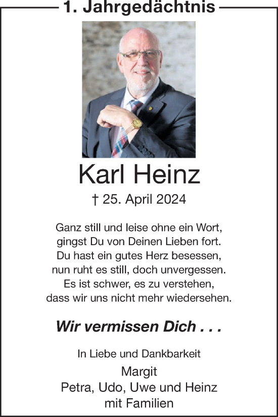 Traueranzeige von Karl Heinz von WochenSpiegel