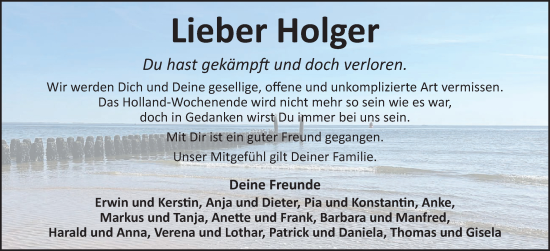 Traueranzeige von Holger  von WochenSpiegel