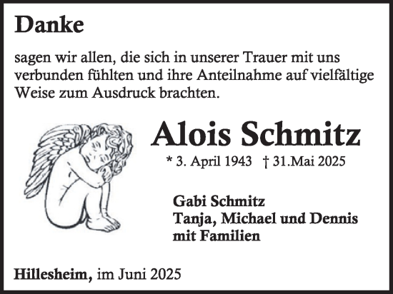 Traueranzeige von Alois Schmitz von WochenSpiegel