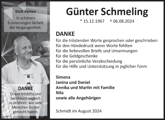 Traueranzeige von Günter Schmeling von WochenSpiegel