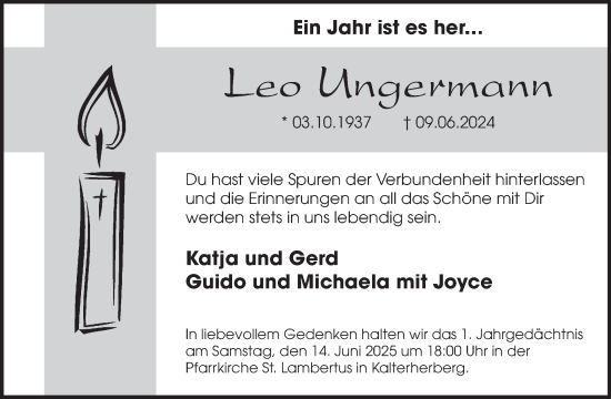 Traueranzeige von Leo Ungermann von WochenSpiegel