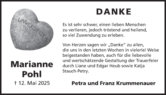 Traueranzeige von Marianne Pohl von WochenSpiegel