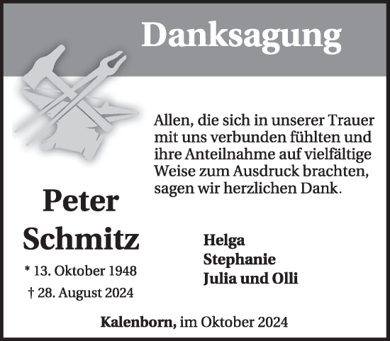 Traueranzeige von Peter Schmitz von WochenSpiegel