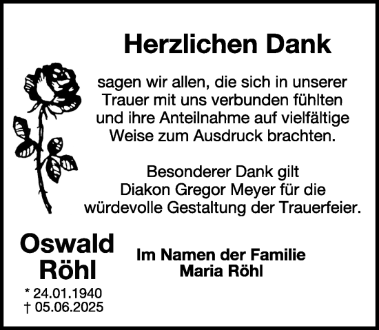 Traueranzeige von Maria Röhl von WochenSpiegel