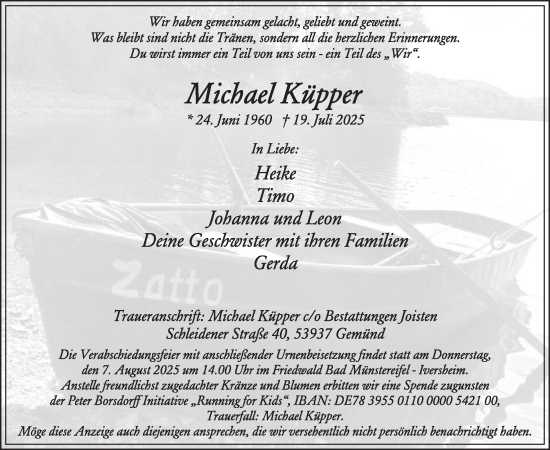 Traueranzeige von Michael Küpper von WochenSpiegel