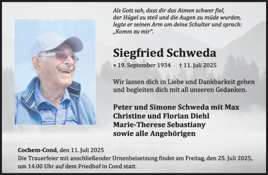 Traueranzeige von Siegfried Schweda von WochenSpiegel