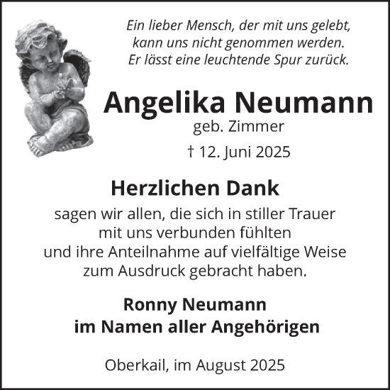 Traueranzeige von Angelika Neumann von WochenSpiegel