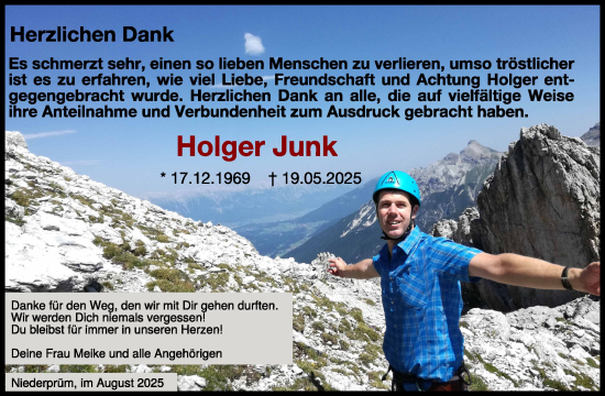 Traueranzeige von Holger Junk von WochenSpiegel