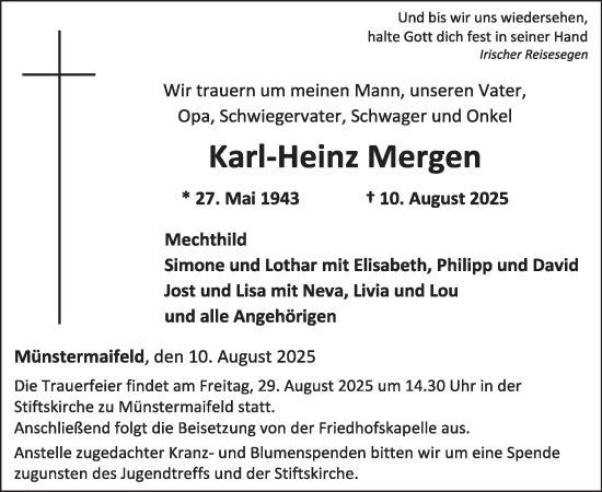Traueranzeige von Karl-Heinz Mergen von WochenSpiegel