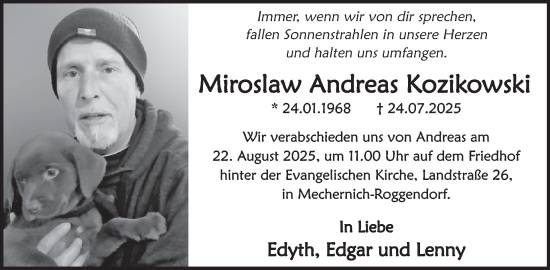 Traueranzeige von Miroslaw Andreas Kozikowski von WochenSpiegel