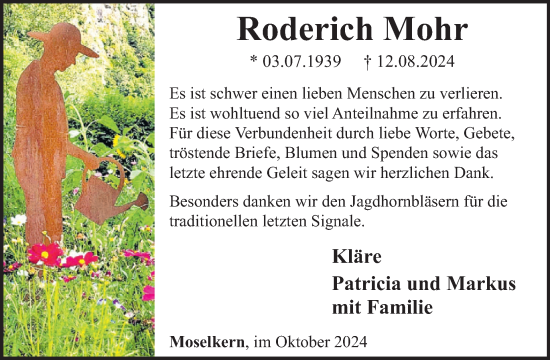 Traueranzeige von Roderich Mohr von WochenSpiegel