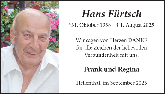 Traueranzeige von Hans Fürtsch von WochenSpiegel