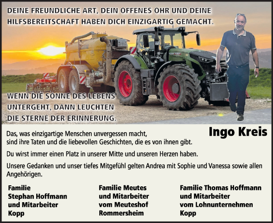 Traueranzeige von Ingo Kreis von WochenSpiegel