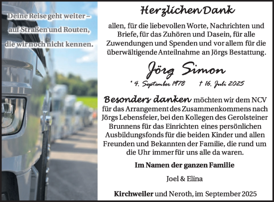 Traueranzeige von Jörg Simon von WochenSpiegel