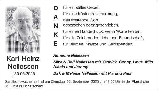 Traueranzeige von Karl-Heinz Nellessen von WochenSpiegel