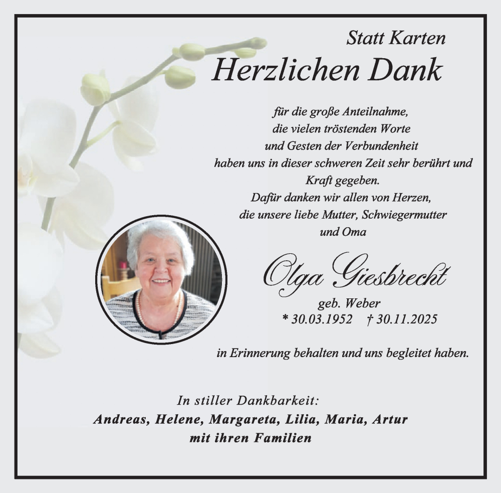  Traueranzeige für Cora Gstrein vom 10.01.2026 aus WochenSpiegel