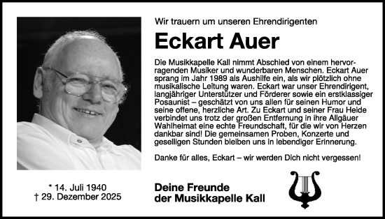 Traueranzeige von Eckart Auer von WochenSpiegel