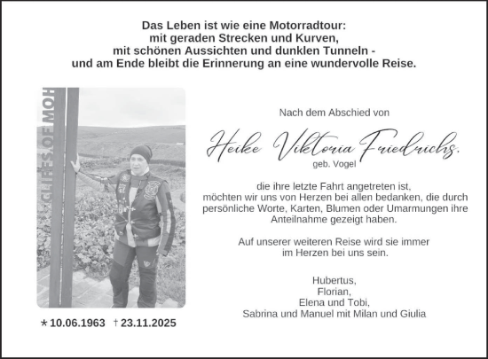 Traueranzeige von Heike Viktoria Friedrichs von WochenSpiegel