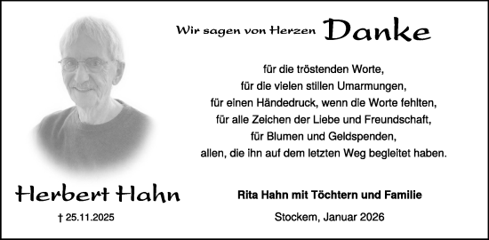 Traueranzeige von Herbert Hahn von WochenSpiegel