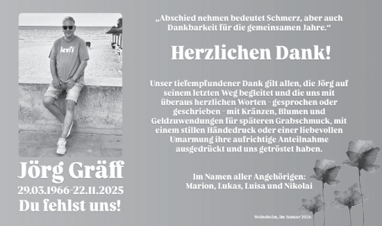 Traueranzeige von Jörg Gräff von WochenSpiegel