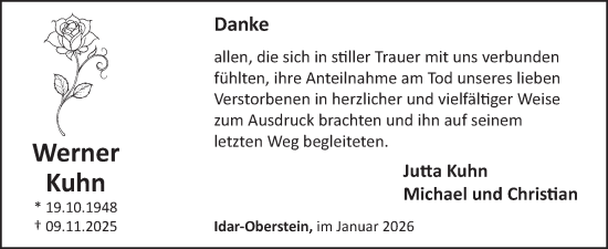Traueranzeige von Werner Kuhn von WochenSpiegel